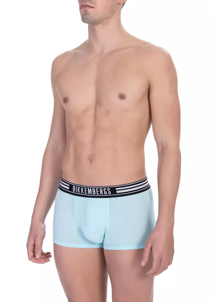 Light Blue Cotton Men Underwear Trunk Pack - SEHABRANDS