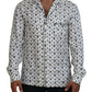 Dolce & Gabbana Elegant Silk Pajama Top with Crown Bee Print