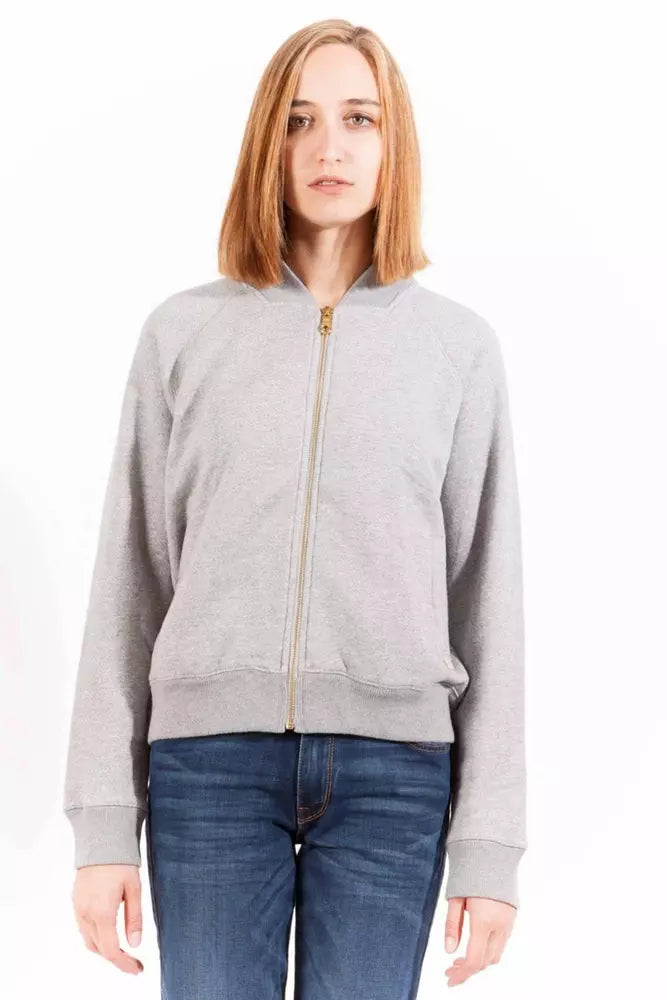 Gray Cotton Women Sweater - SEHABRANDS