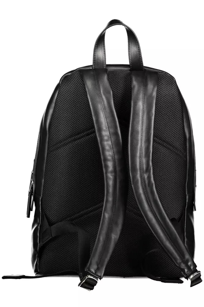 Black Polyester Men Backpack - SEHABRANDS