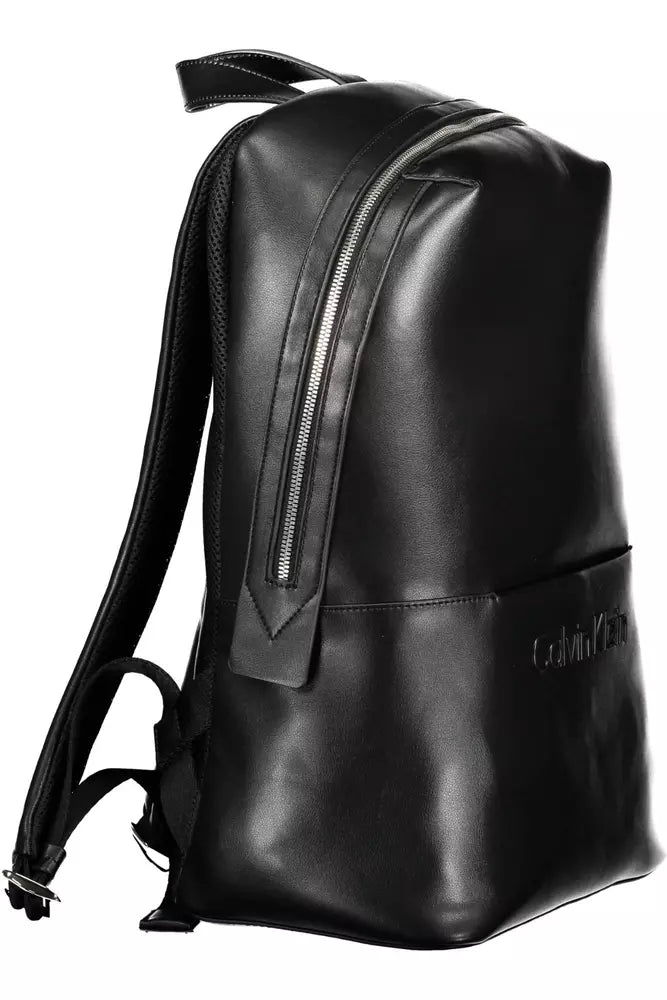 Black Polyester Men Backpack - SEHABRANDS