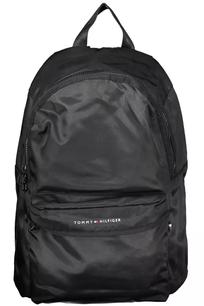 Black Polyester Men Backpack - SEHABRANDS