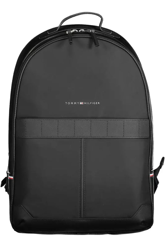 Black Polyester Men Backpack - SEHABRANDS