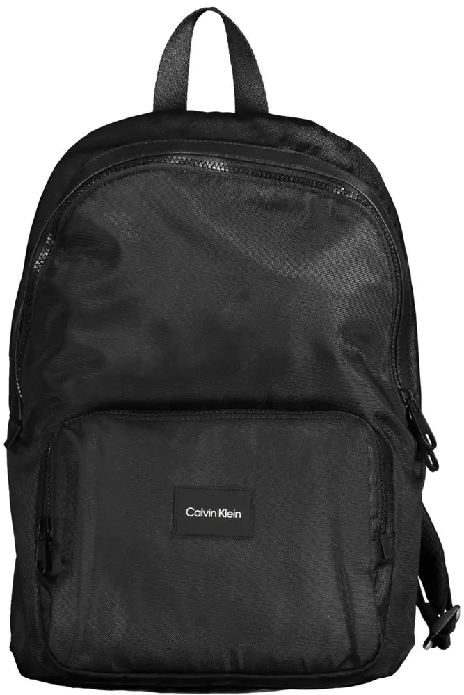 Black Polyester Men Backpack - SEHABRANDS