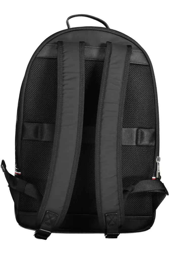 Black Polyester Men Backpack - SEHABRANDS