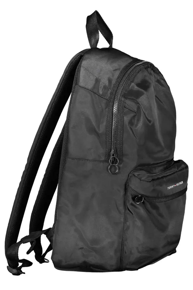 Black Polyester Men Backpack - SEHABRANDS