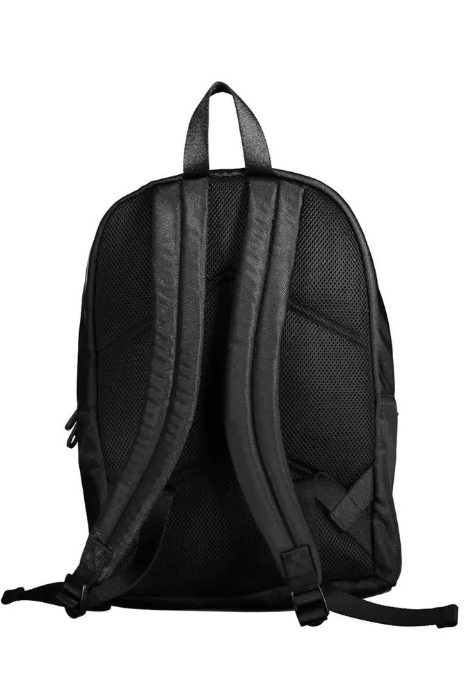 Black Polyester Men Backpack - SEHABRANDS