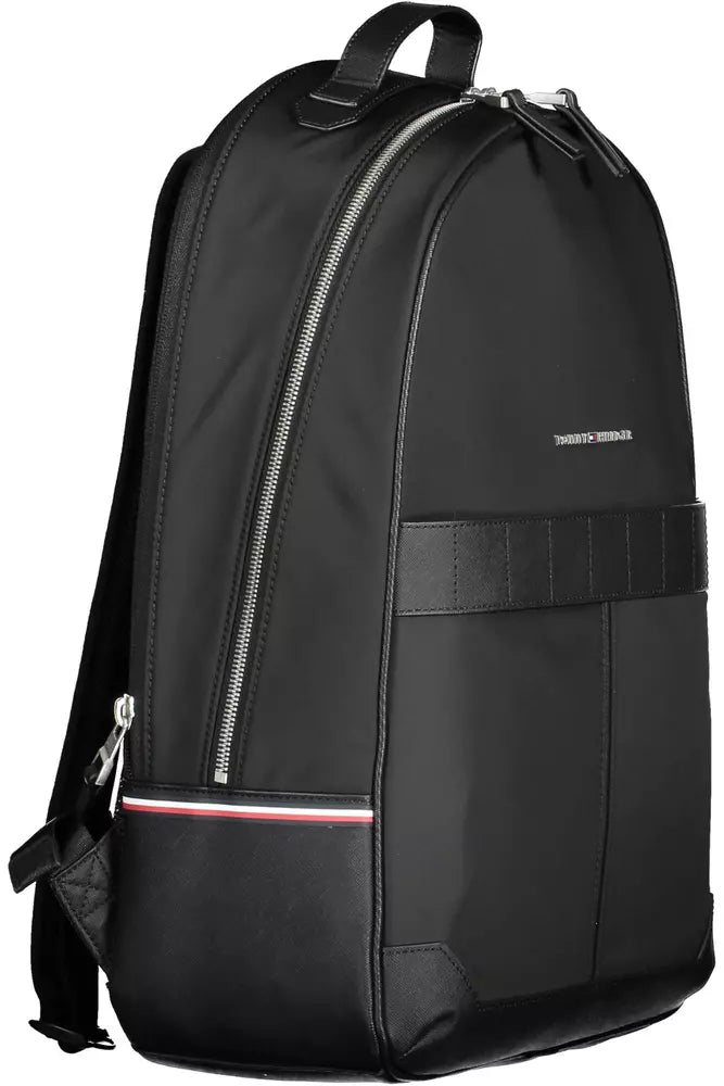 Black Polyester Men Backpack - SEHABRANDS