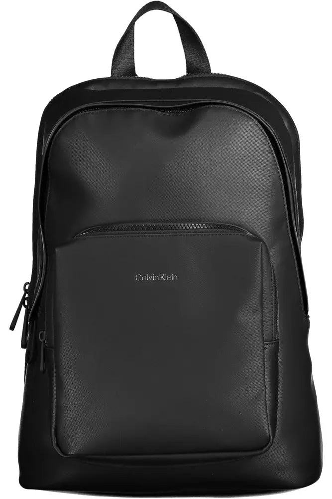 Black Polyester Men Backpack - SEHABRANDS