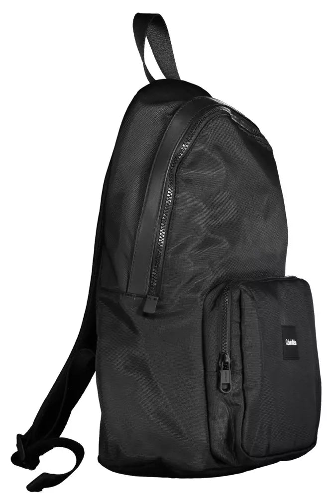 Black Polyester Men Backpack - SEHABRANDS