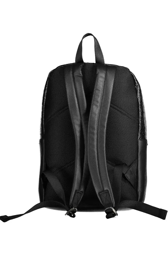 Black Polyester Men Backpack - SEHABRANDS