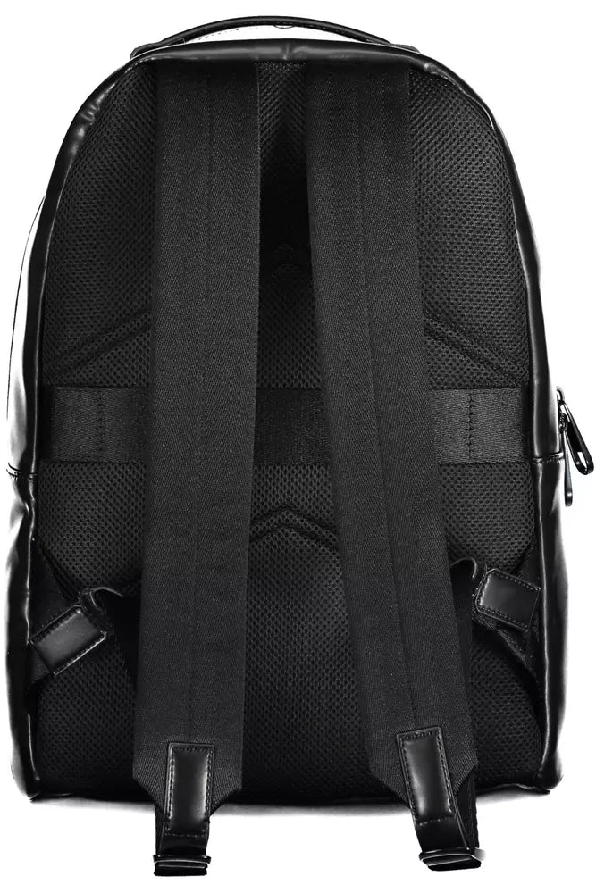 Black Polyester Men Backpack - SEHABRANDS