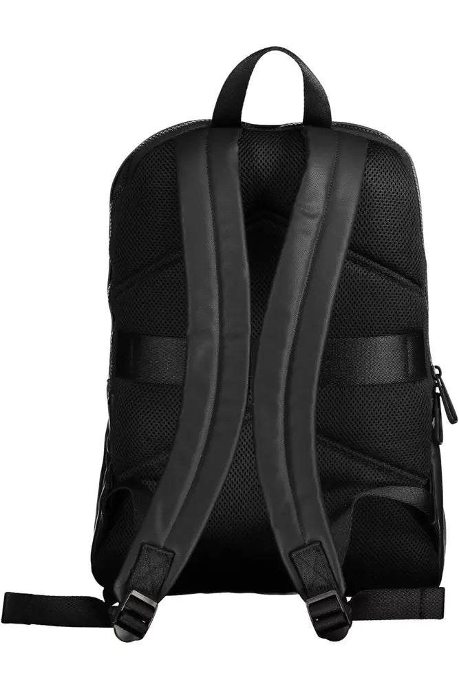 Black Polyester Men Backpack - SEHABRANDS