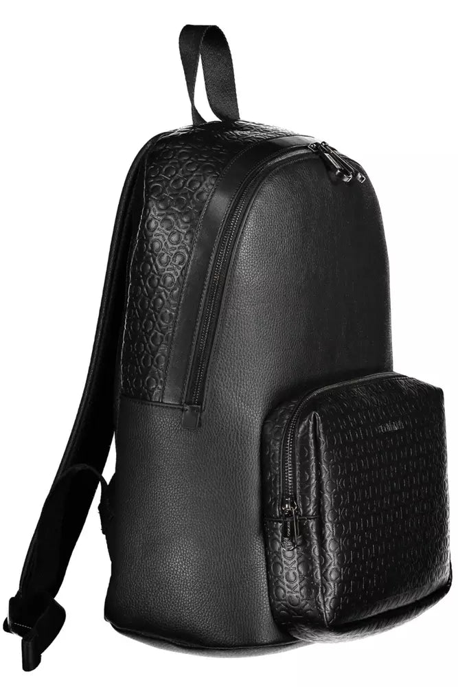 Black Polyester Men Backpack - SEHABRANDS