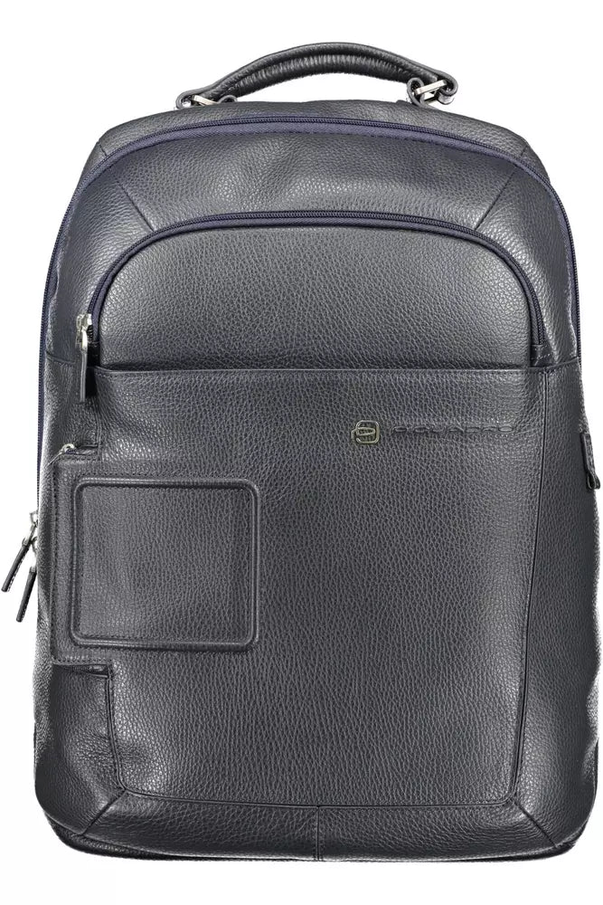 Blue Leather Men Backpack - SEHABRANDS