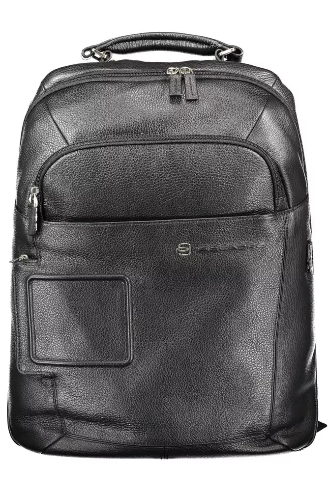 Black Leather Men Backpack - SEHABRANDS