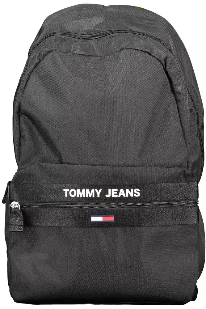 Black Polyester Men Backpack - SEHABRANDS