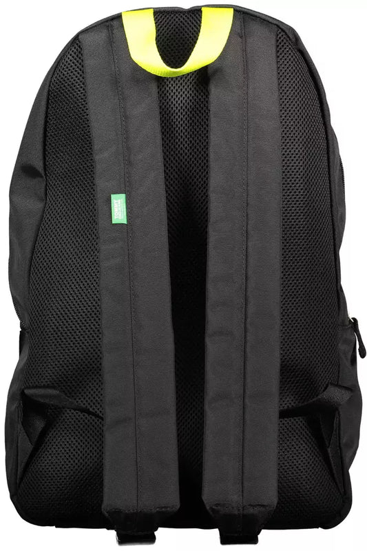 Black Polyester Men Backpack - SEHABRANDS