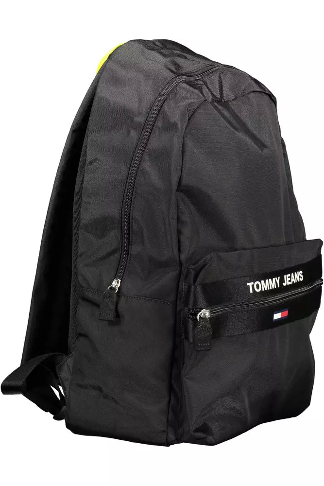 Black Polyester Men Backpack - SEHABRANDS