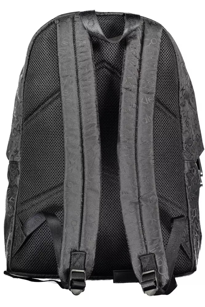 Black Polyester Men Backpack - SEHABRANDS