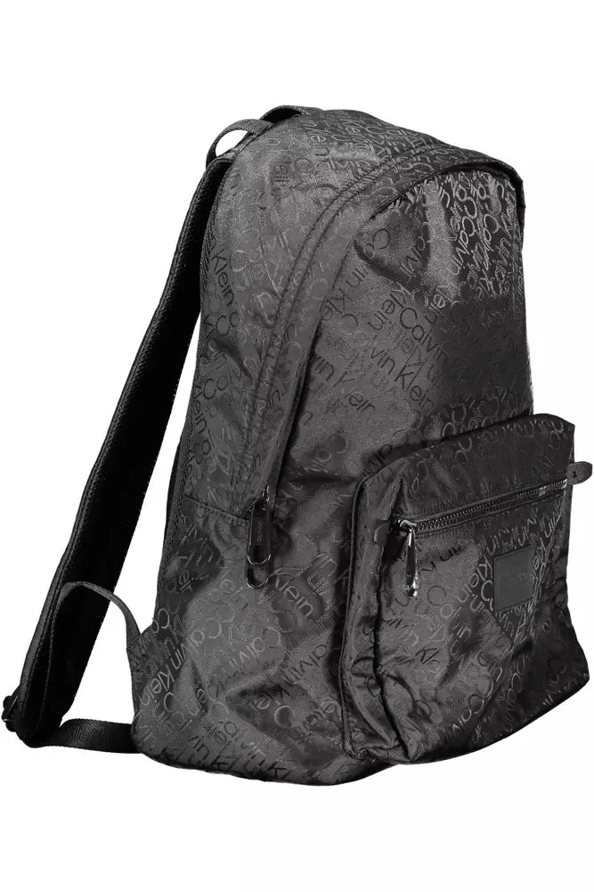 Black Polyester Men Backpack - SEHABRANDS