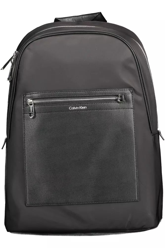 Black Polyester Men Backpack - SEHABRANDS