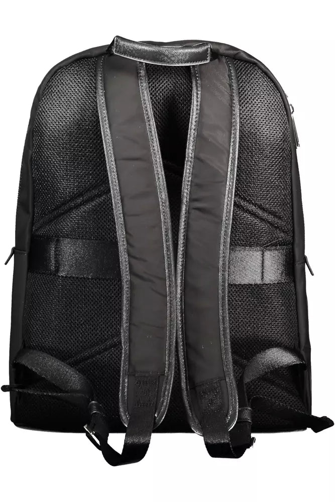 Black Polyester Men Backpack - SEHABRANDS