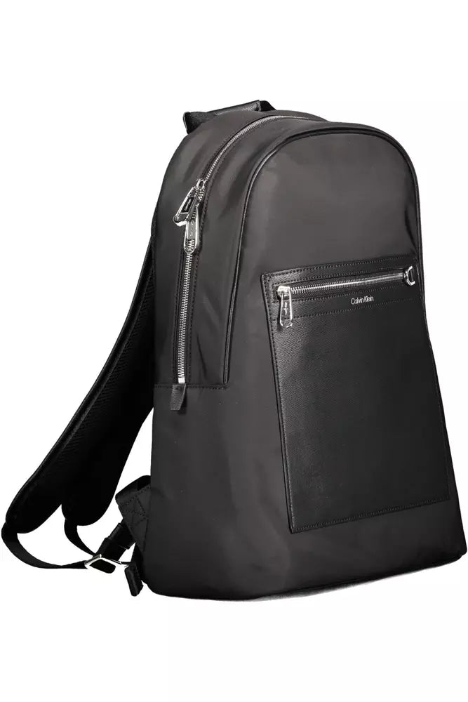 Black Polyester Men Backpack - SEHABRANDS