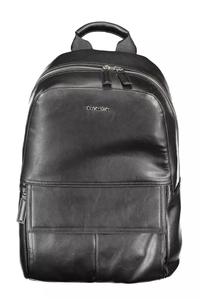 Black Polyester Men Backpack - SEHABRANDS