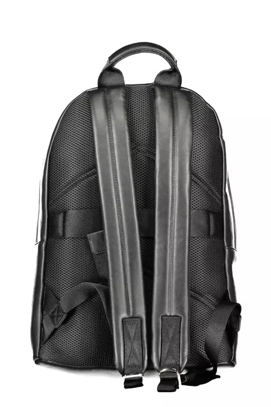 Black Polyester Men Backpack - SEHABRANDS