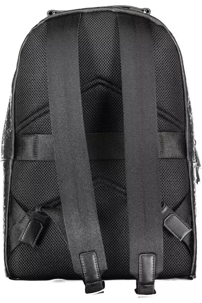 Black Polyester Men Backpack - SEHABRANDS