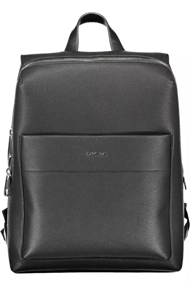 Black Polyester Men Backpack - SEHABRANDS