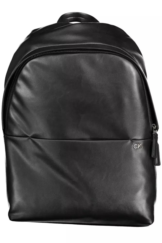 Black Polyester Men Backpack - SEHABRANDS