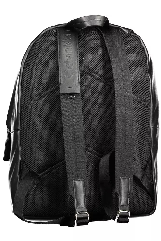 Black Polyester Men Backpack - SEHABRANDS