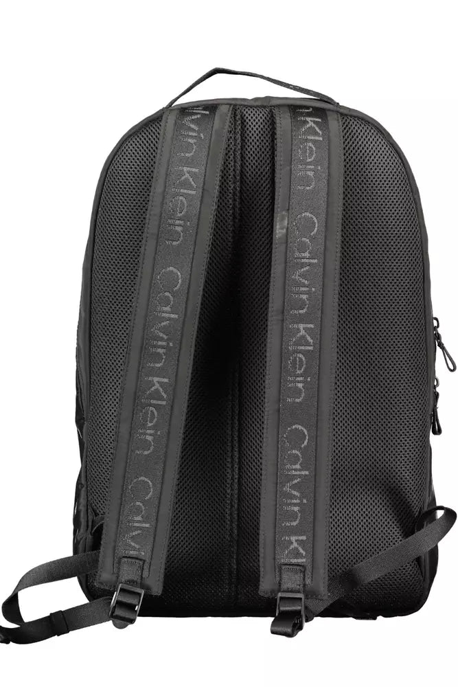 Black Polyester Men Backpack - SEHABRANDS