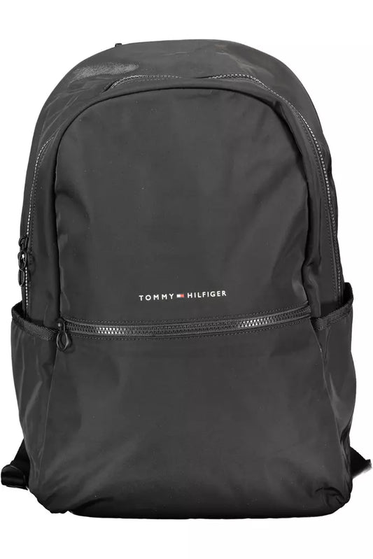 Black Polyester Men Backpack - SEHABRANDS