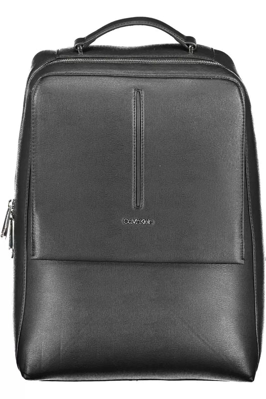 Black Polyester Men Backpack - SEHABRANDS