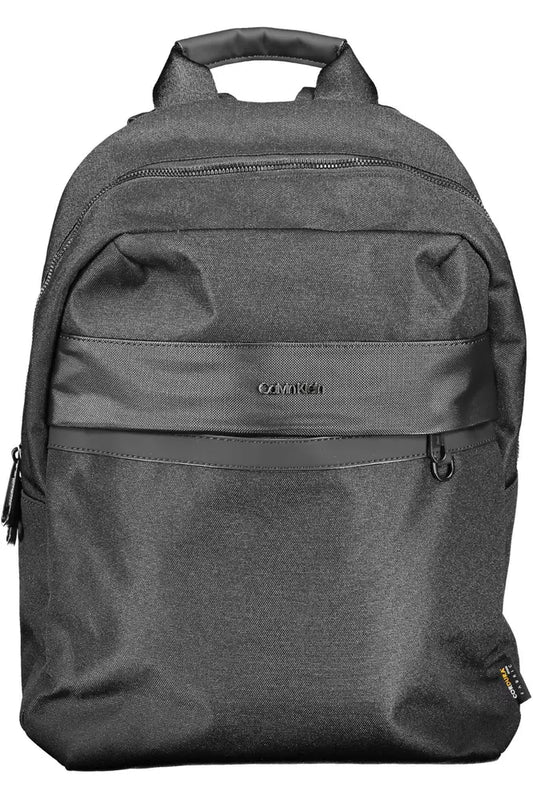 Black Polyester Men Backpack - SEHABRANDS