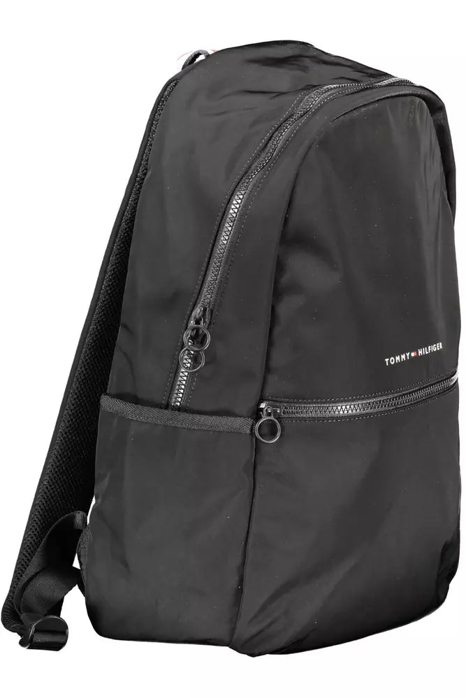 Black Polyester Men Backpack - SEHABRANDS