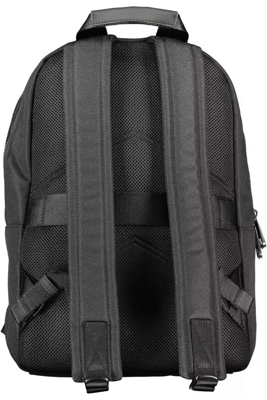 Black Polyester Men Backpack - SEHABRANDS