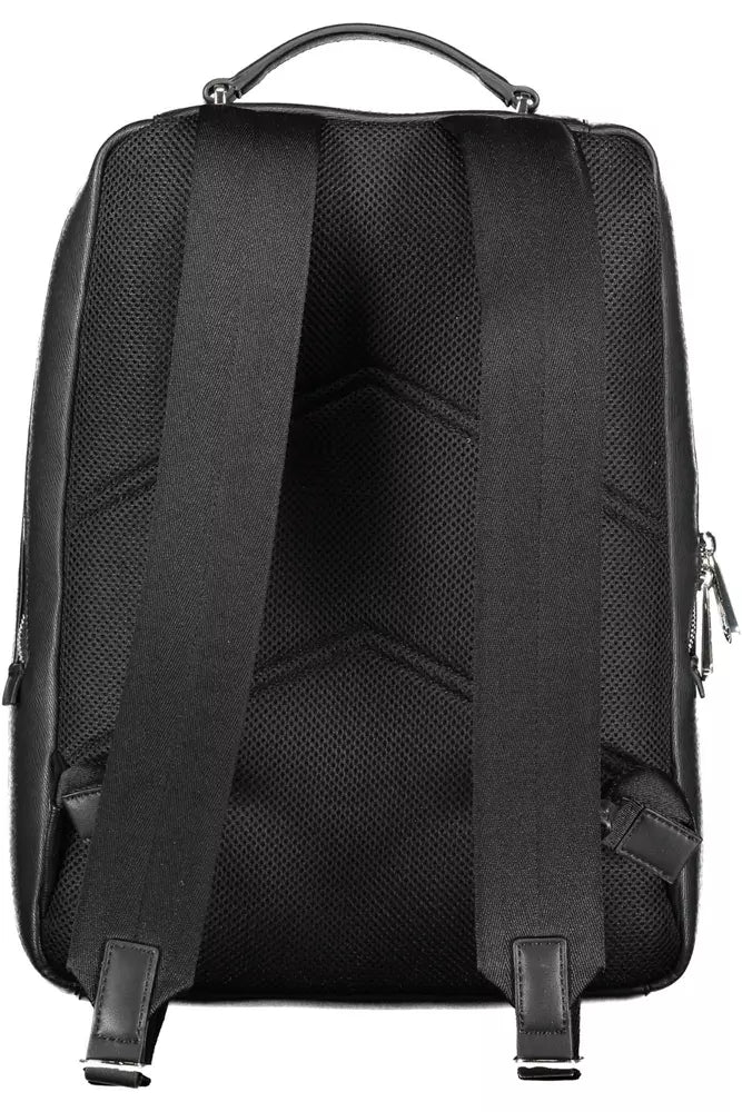 Black Polyester Men Backpack - SEHABRANDS