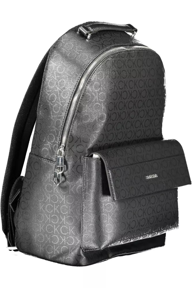 Black Polyester Men Backpack - SEHABRANDS