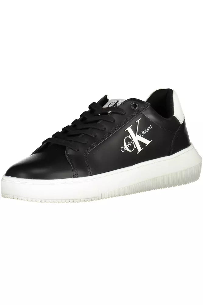 Black Leather Men Sneaker - SEHABRANDS