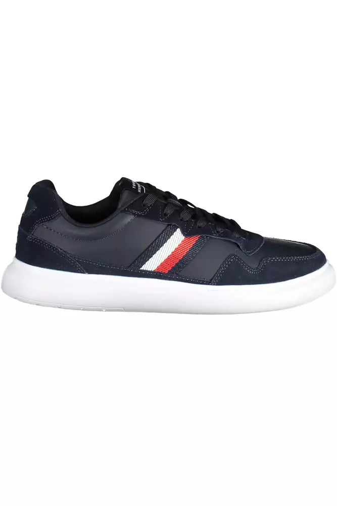 Blue Leather Men Sneaker - SEHABRANDS