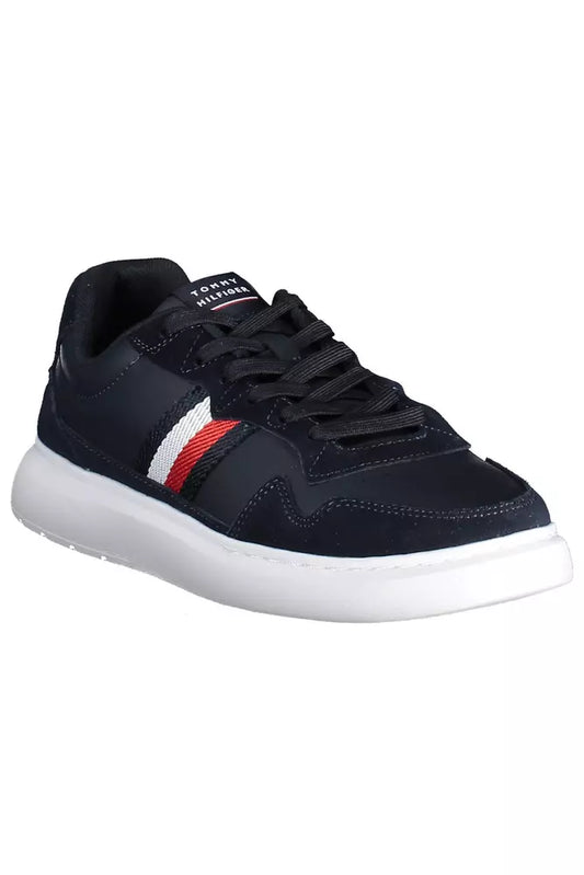 Blue Leather Men Sneaker - SEHABRANDS