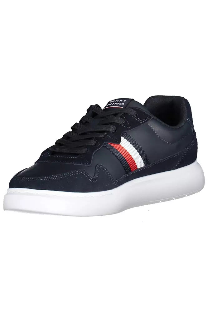 Blue Leather Men Sneaker - SEHABRANDS