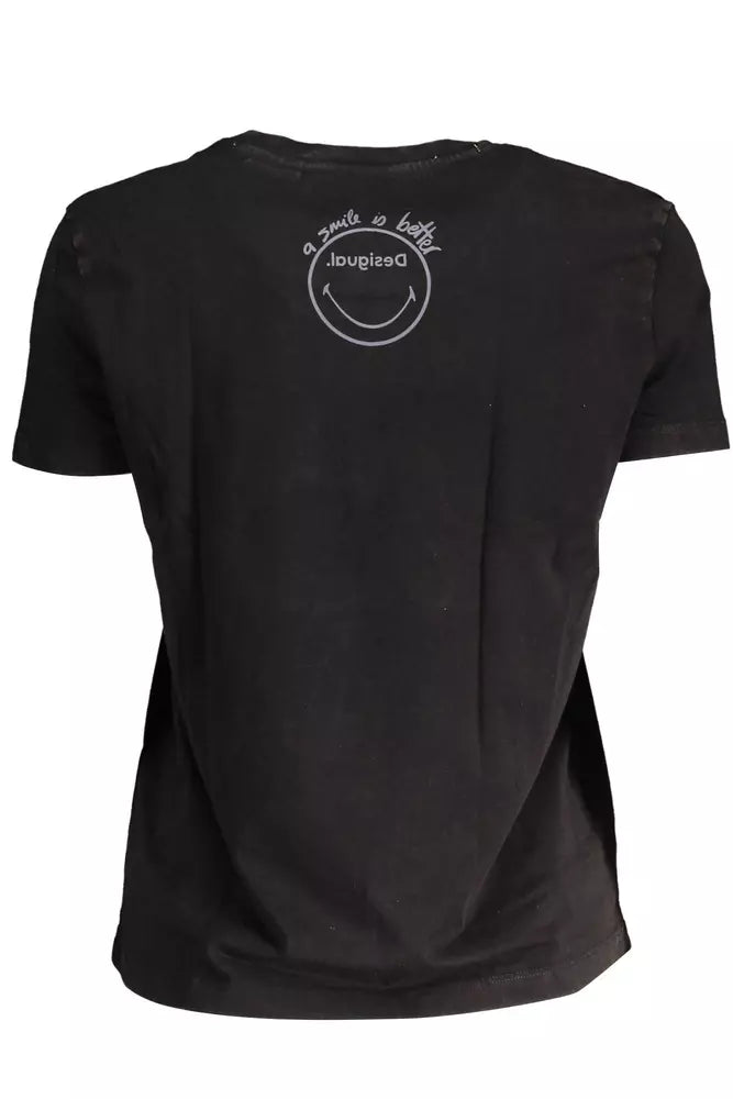 Black Cotton Women T-Shirt - SEHABRANDS