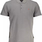 Gray Cotton Men Polo Shirt - SEHABRANDS