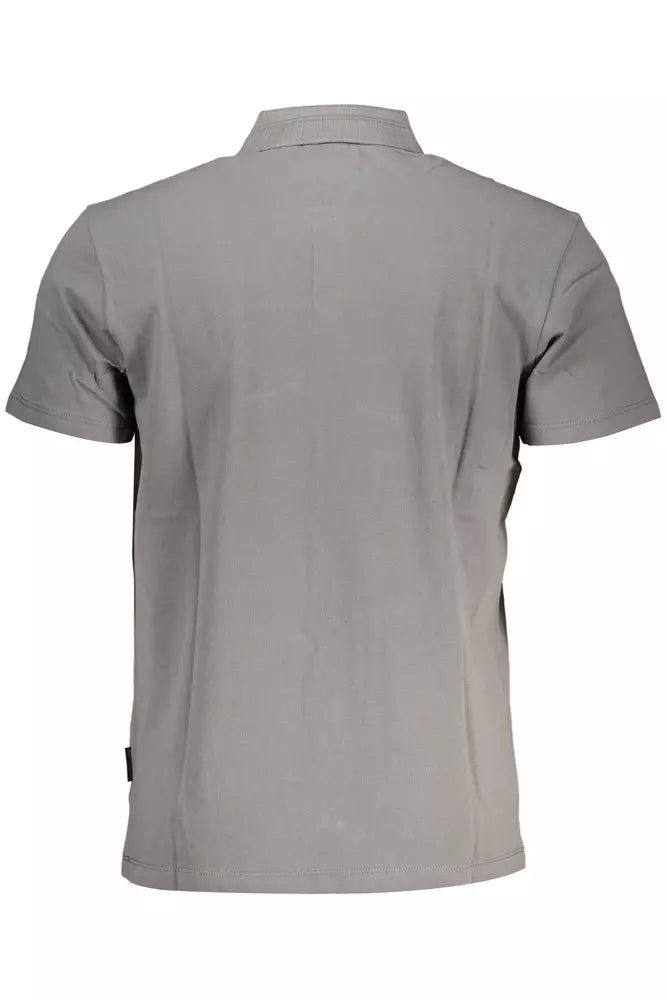 Gray Cotton Men Polo Shirt - SEHABRANDS