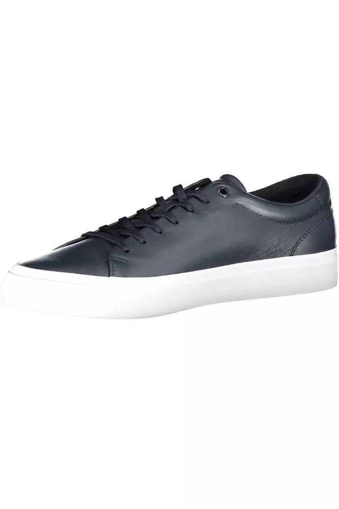 Blue Leather Men Sneaker - SEHABRANDS